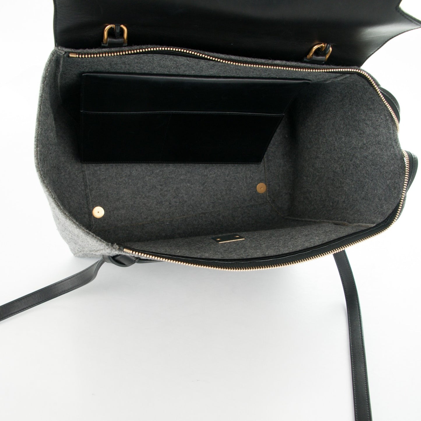 Felt Calfskin Small Belt Bag Grey Black