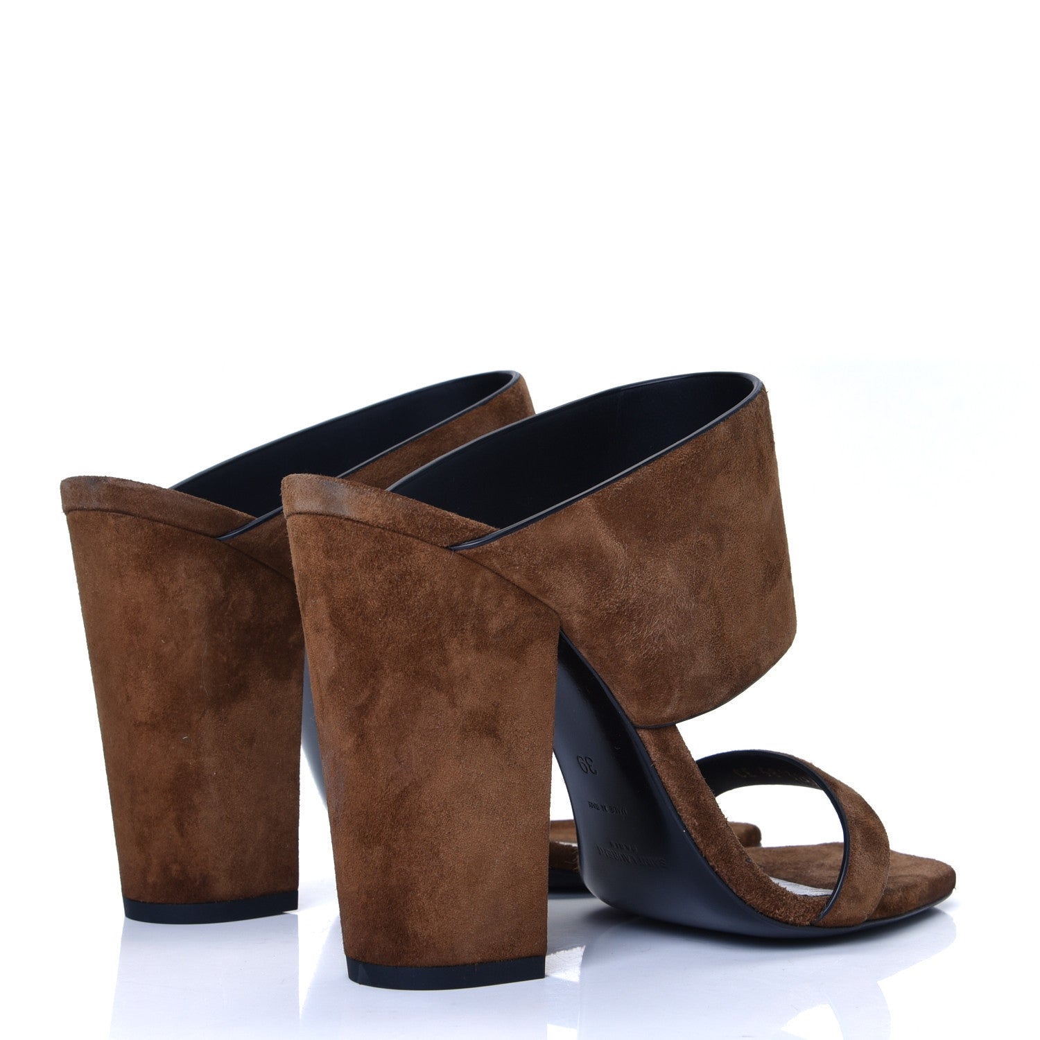 Saint Laurent Suede Oak 100 Mule Sandals 39 Land 3 of 4