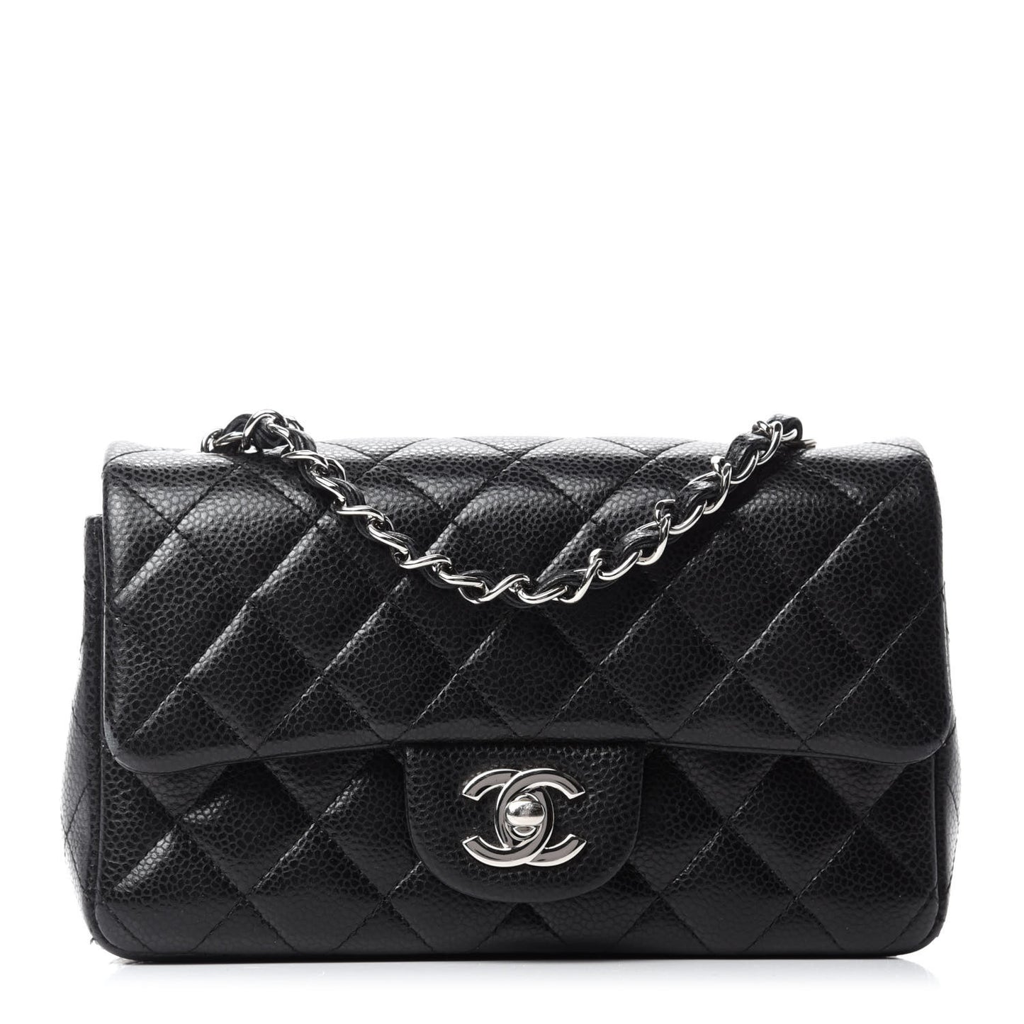 Caviar Quilted Mini Rectangular Flap Black