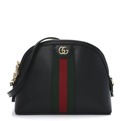Gucci Calfskin GG Web Small Ophidia Dome Shoulder Bag Black 1 of 7