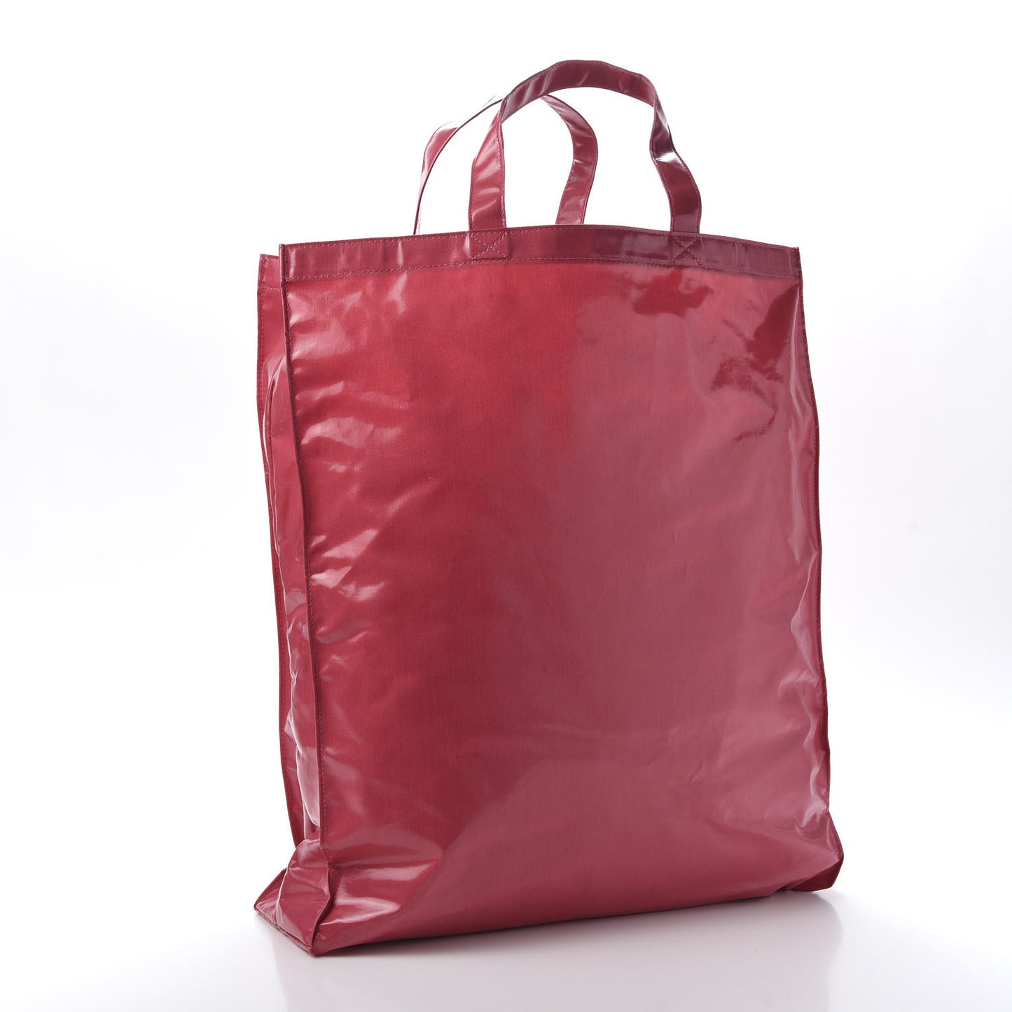 Patent Canvas Frame Logo Vertical Tote Glam Pink