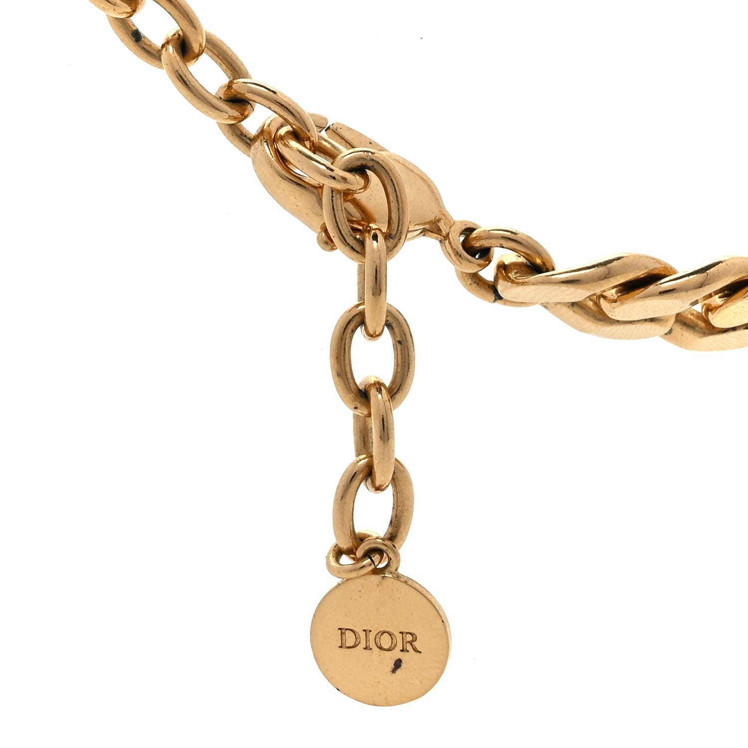 Christian Dior Metal Danseuse Etoile Chain Choker Necklace Gold 3 of 5