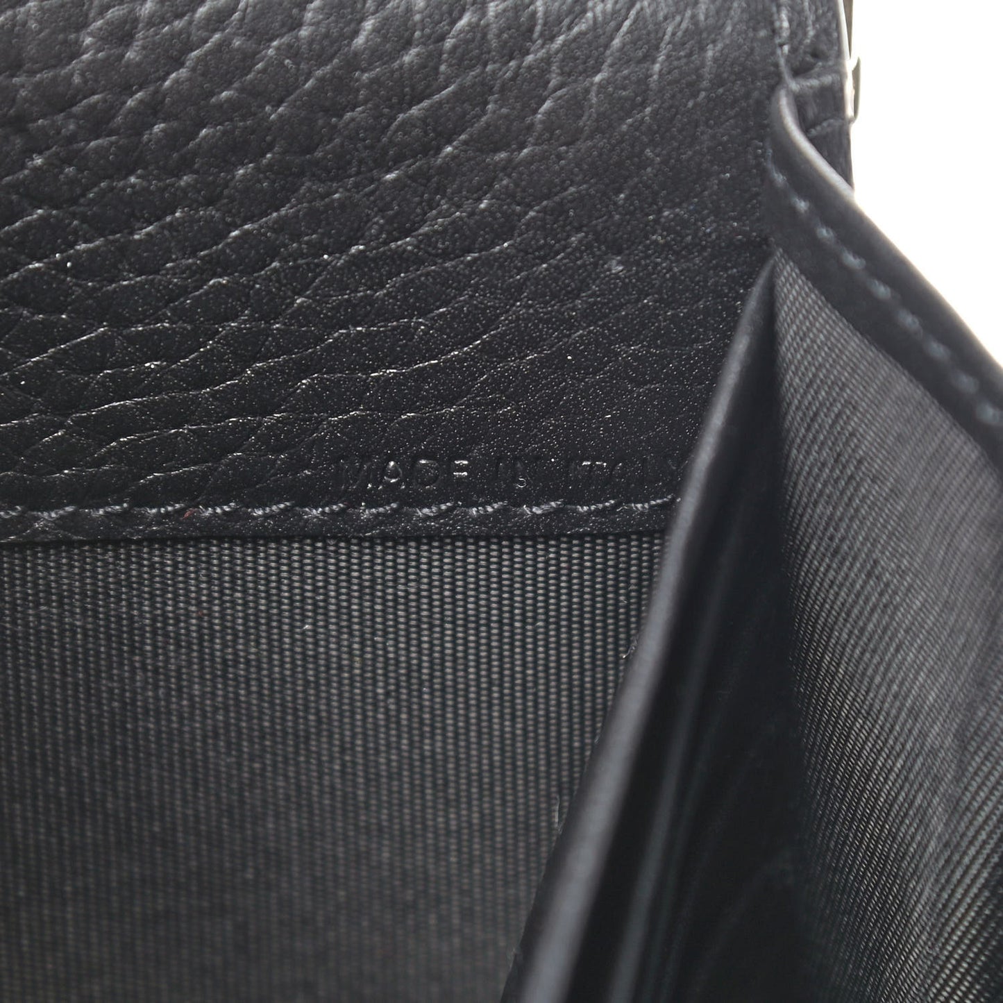 Pebbled Calfskin Rockstud Envelope Wallet on Chain Black