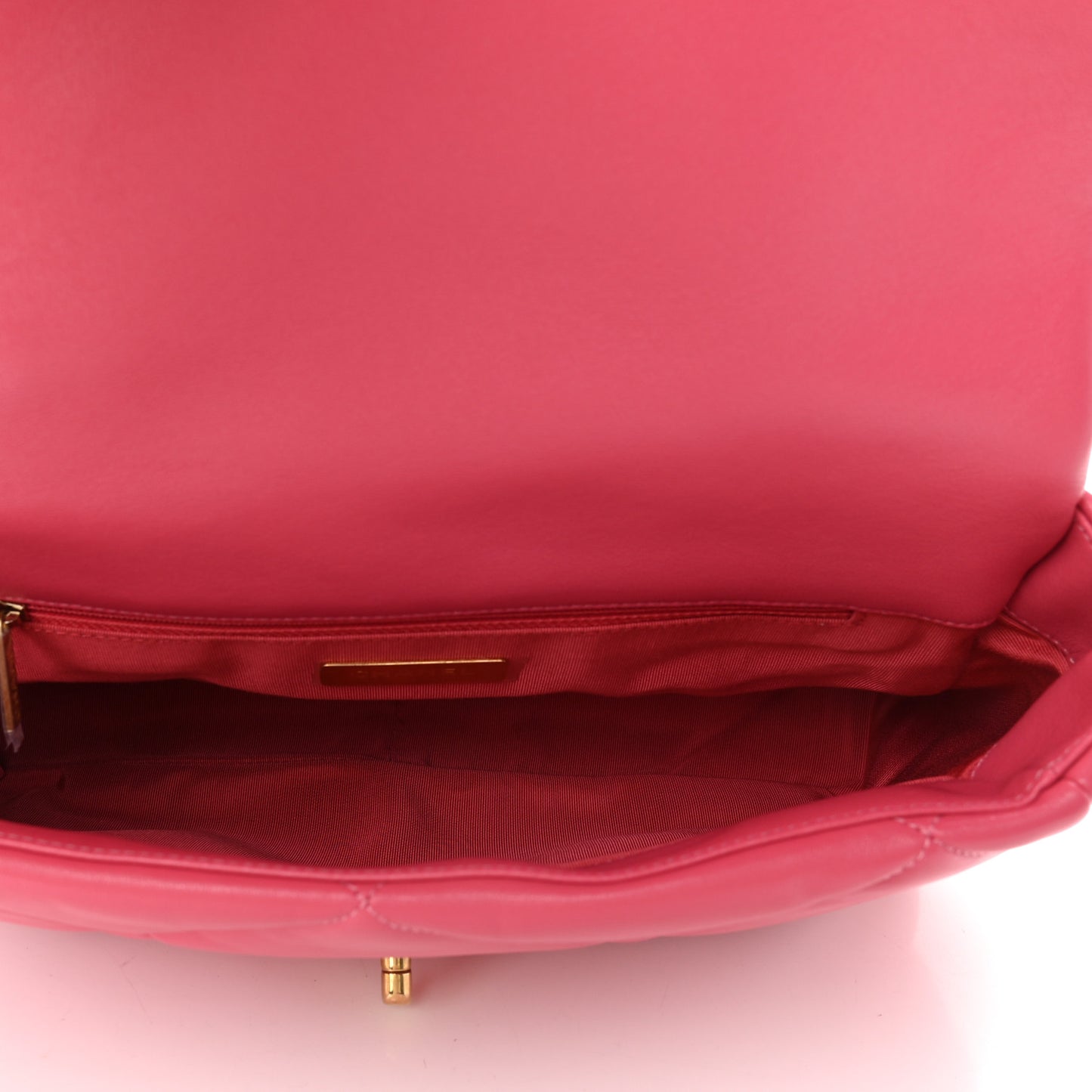 Goatskin Quilted Large Chanel 19 Flap Dark Pink