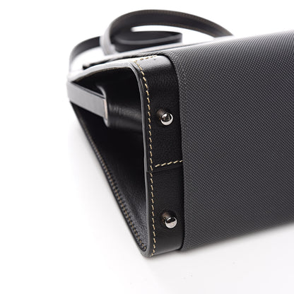 Delvaux Calfskin Canvas Illusion Top Handle Frame Bag Jumping Black 7 of 9