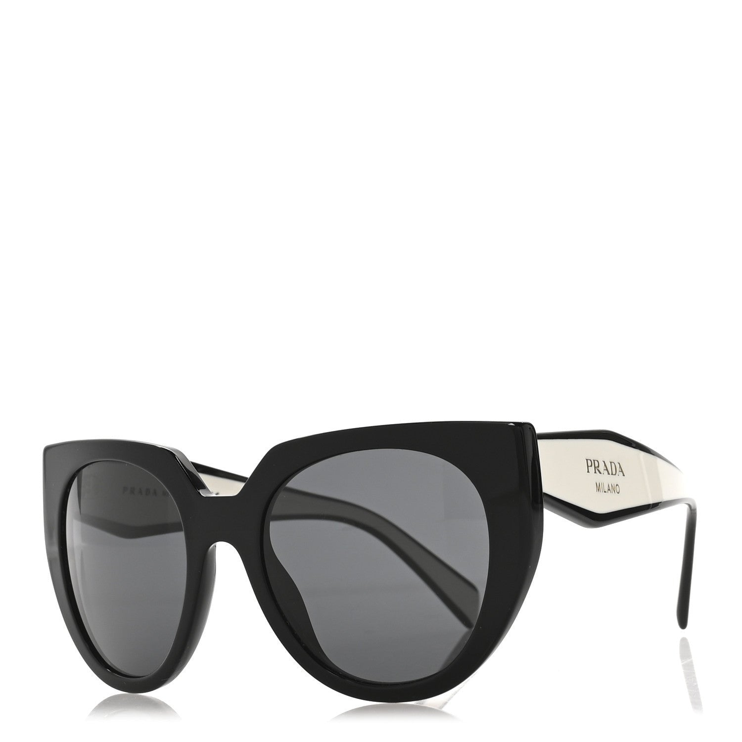 Prada Acetate Sunglasses SPR 14W Black White 1 of 7