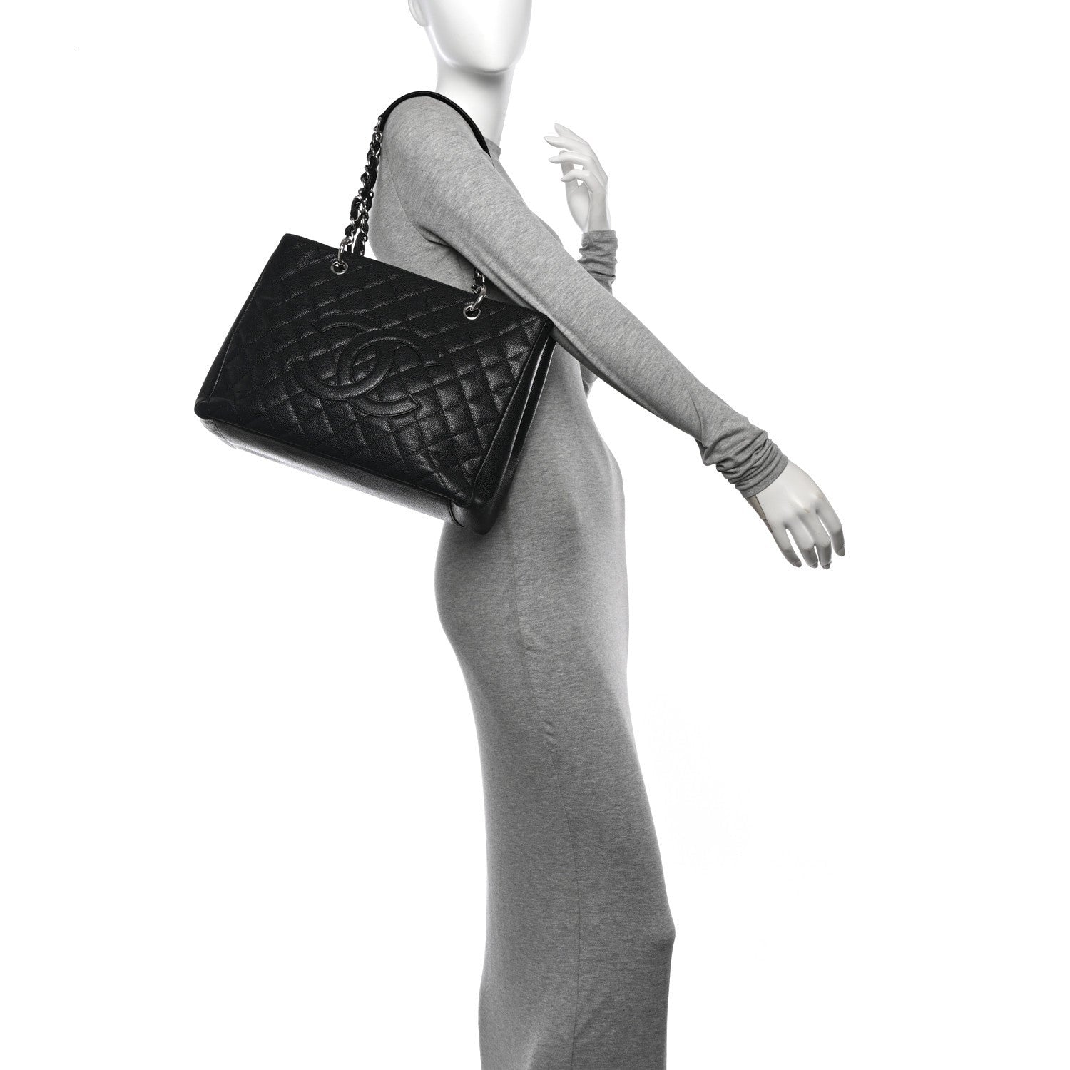 Chanel Caviar Quilted Grand Shopping Tote GST Black 2 of 7