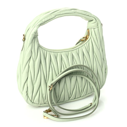 Miu Miu Nappa Matelasse Small Wander Hobo Acqua 4 of 16