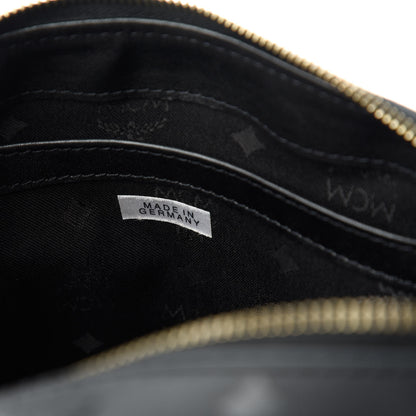 MCM Nylon Monogram Boston Bag Black 8 of 13