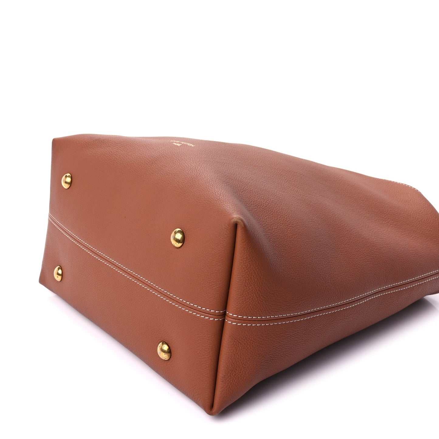 Grained Calfskin Low Key Hobo MM Cognac