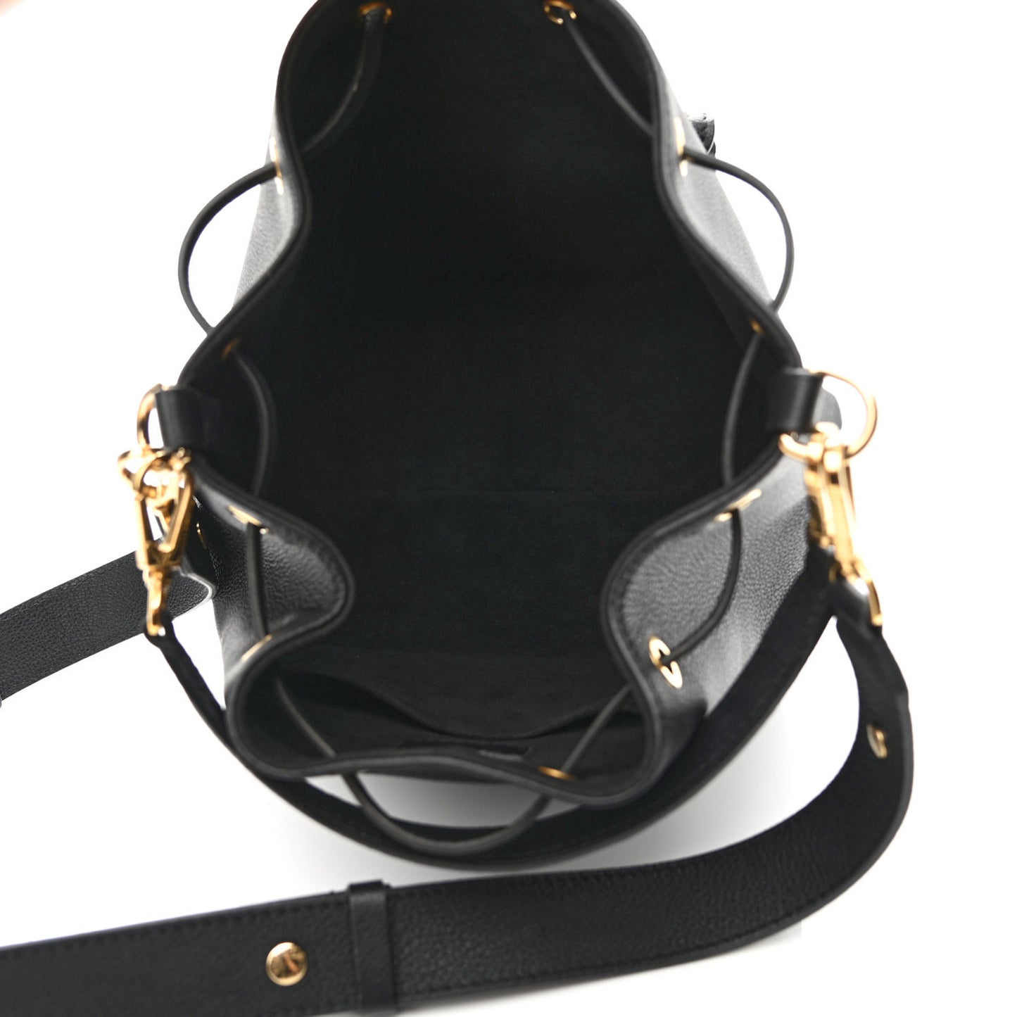 Calfskin Lockme Bucket MM Black
