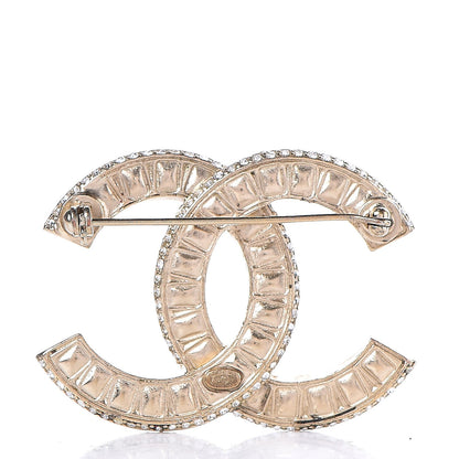 Chanel Baguette Crystal CC Brooch Gold 3 of 4