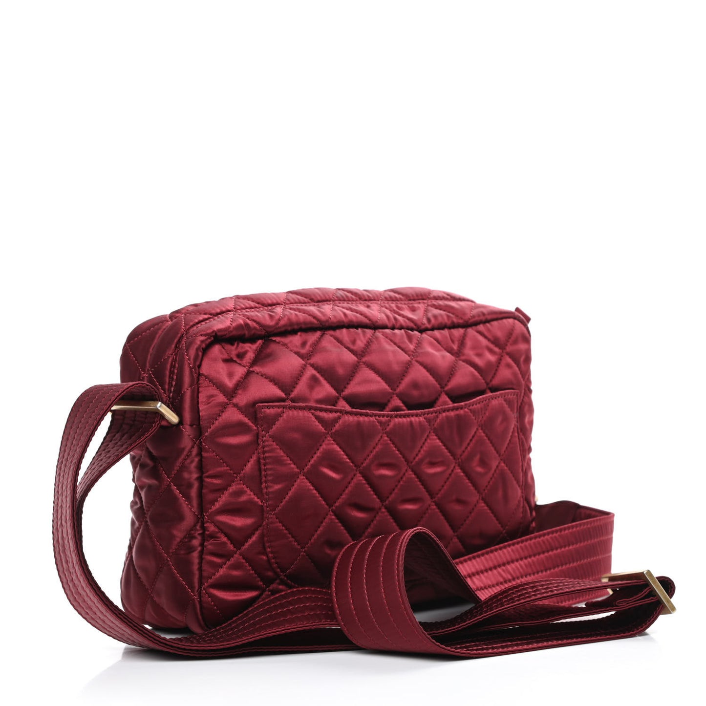 Satin Quilted Paris-Hamburg Camera Bag Red