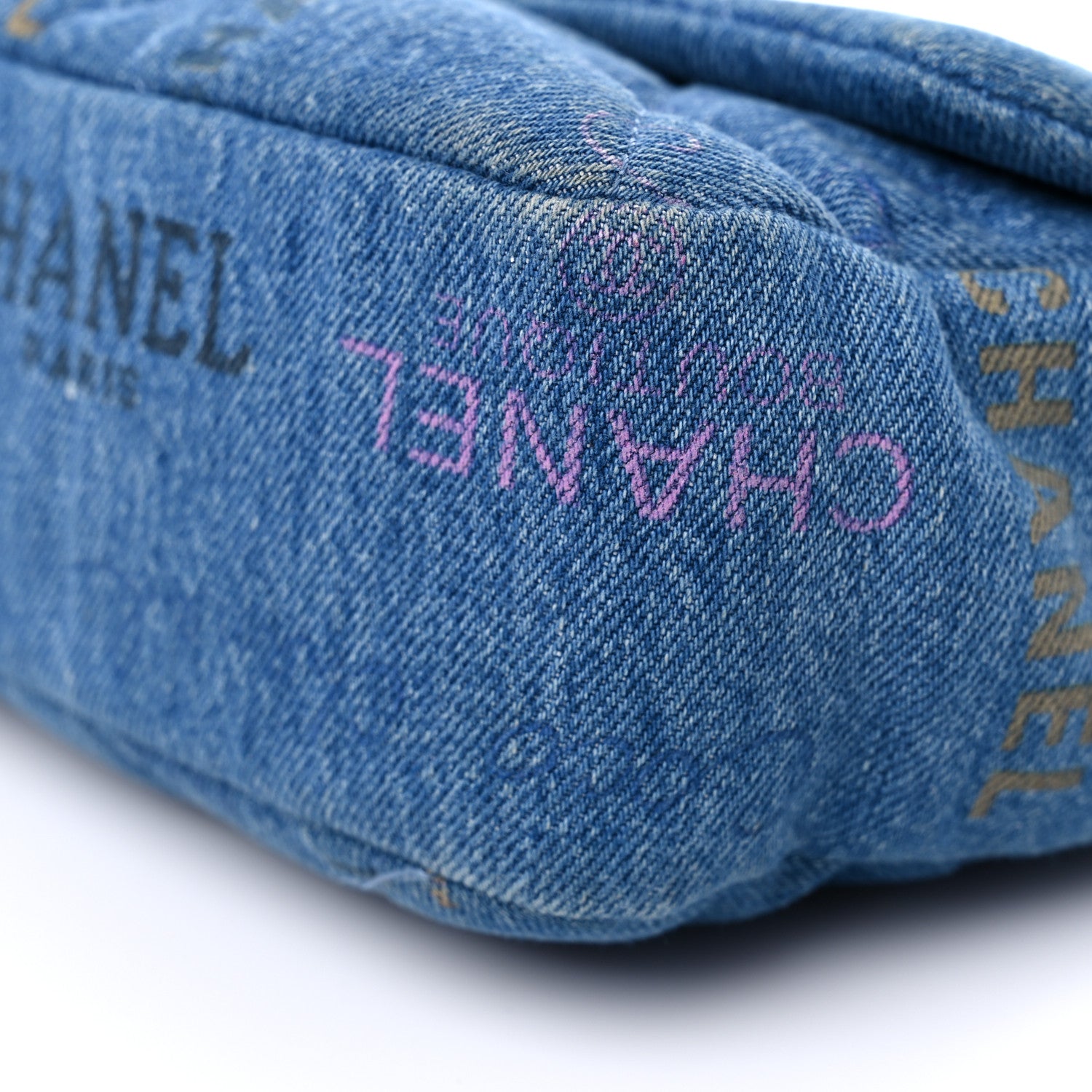 Chanel Denim Quilted Denim Large Mood Flap Blue Multicolor 9 of 13