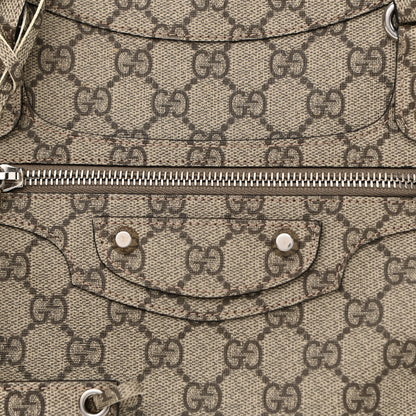 Balenciaga X GUCCI GG Supreme Monogram Neo Classic Silver Hardware City Beige Ebony 8 of 10