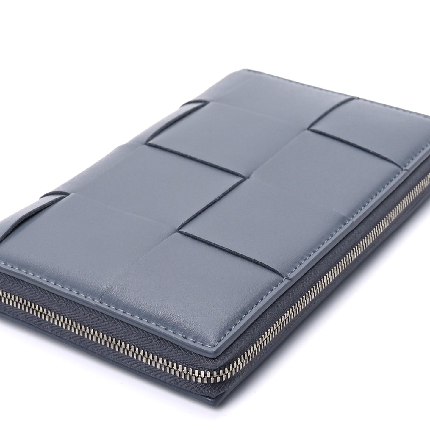 Nappa Maxi Intrecciato Zip Around Wallet Thunder
