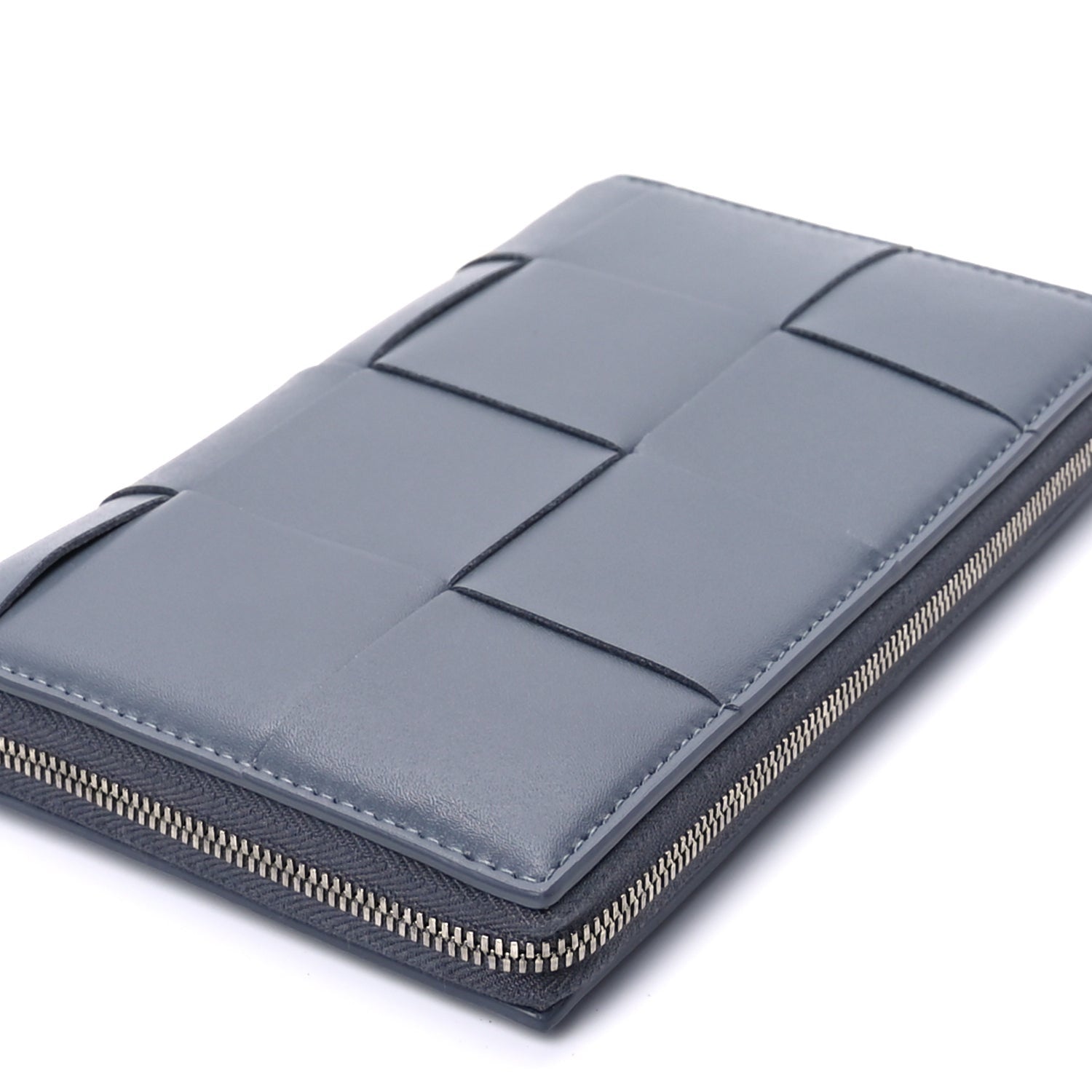 Bottega Veneta Nappa Maxi Intrecciato Zip Around Wallet Thunder 8 of 9