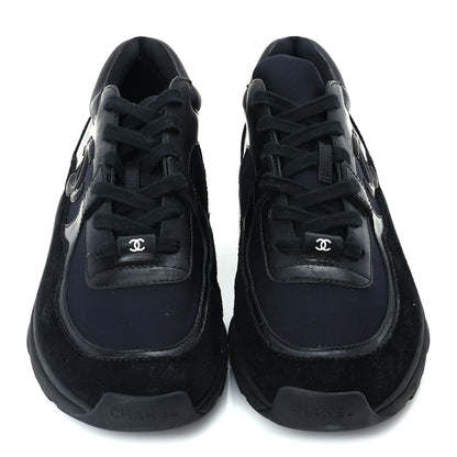 Chanel Toile Suede Calfskin CC Mens Sneakers 41  Black 4 of 8
