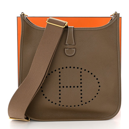 Hermes Taurillon Clemence Evelyne III PM Etoupe 8 of 8