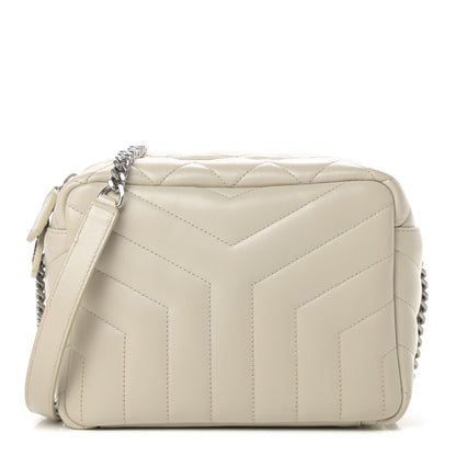 Saint Laurent Calfskin Y Quilted Monogram Small Loulou Bowling Bag Ivory 1 of 10