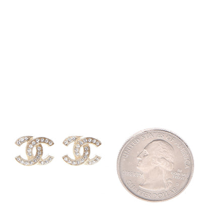 Chanel Crystal CC Earrings Gold 2 of 5