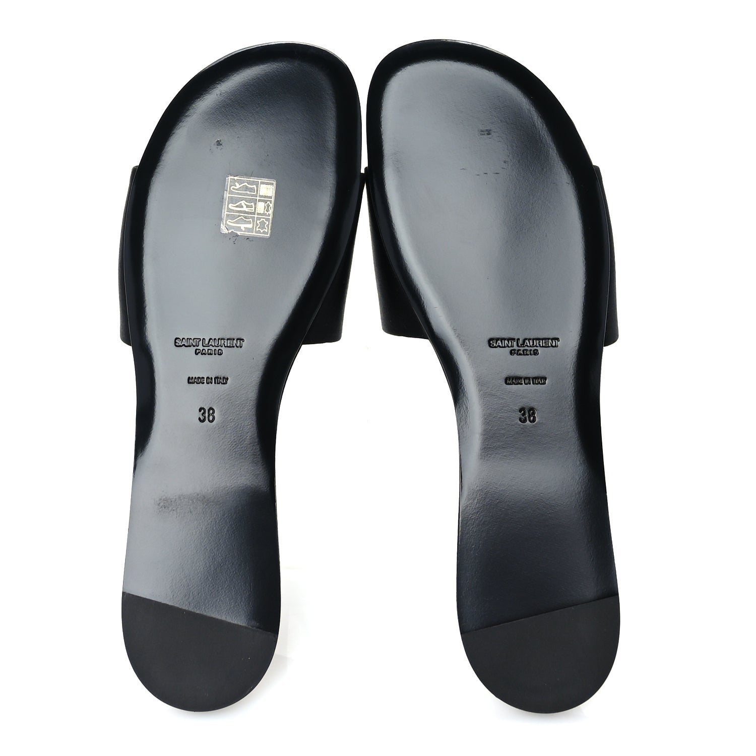 Saint Laurent Satin Carlyle Slide Sandals 38  Black 6 of 7