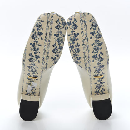 Gucci Goatskin Crystal Mid-Heel Loafer Pumps 41 Ivory 8 of 10