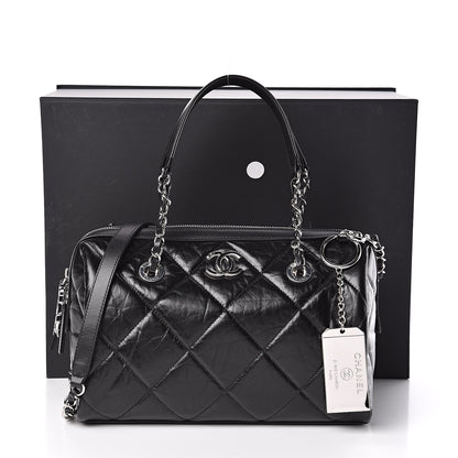 Chanel Calfskin Quilted Small CC Bowling Bag Black 12 of 12