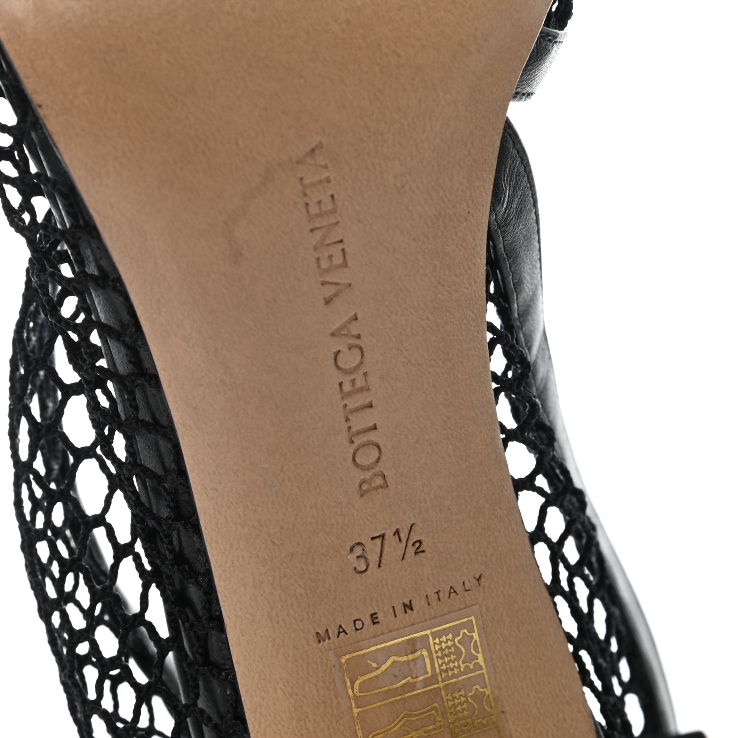 Bottega Veneta Mesh Nappa Chunky Chain Sandals 37.5 Black 6 of 7