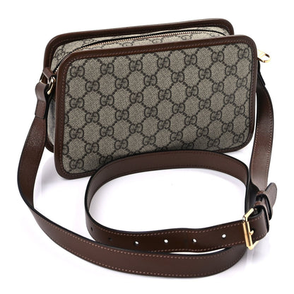 Gucci GG Supreme Monogram Azalea Calfskin Mini Retro Interlocking G Shoulder Bag  Beige Ebony Brown Sugar 3 of 9