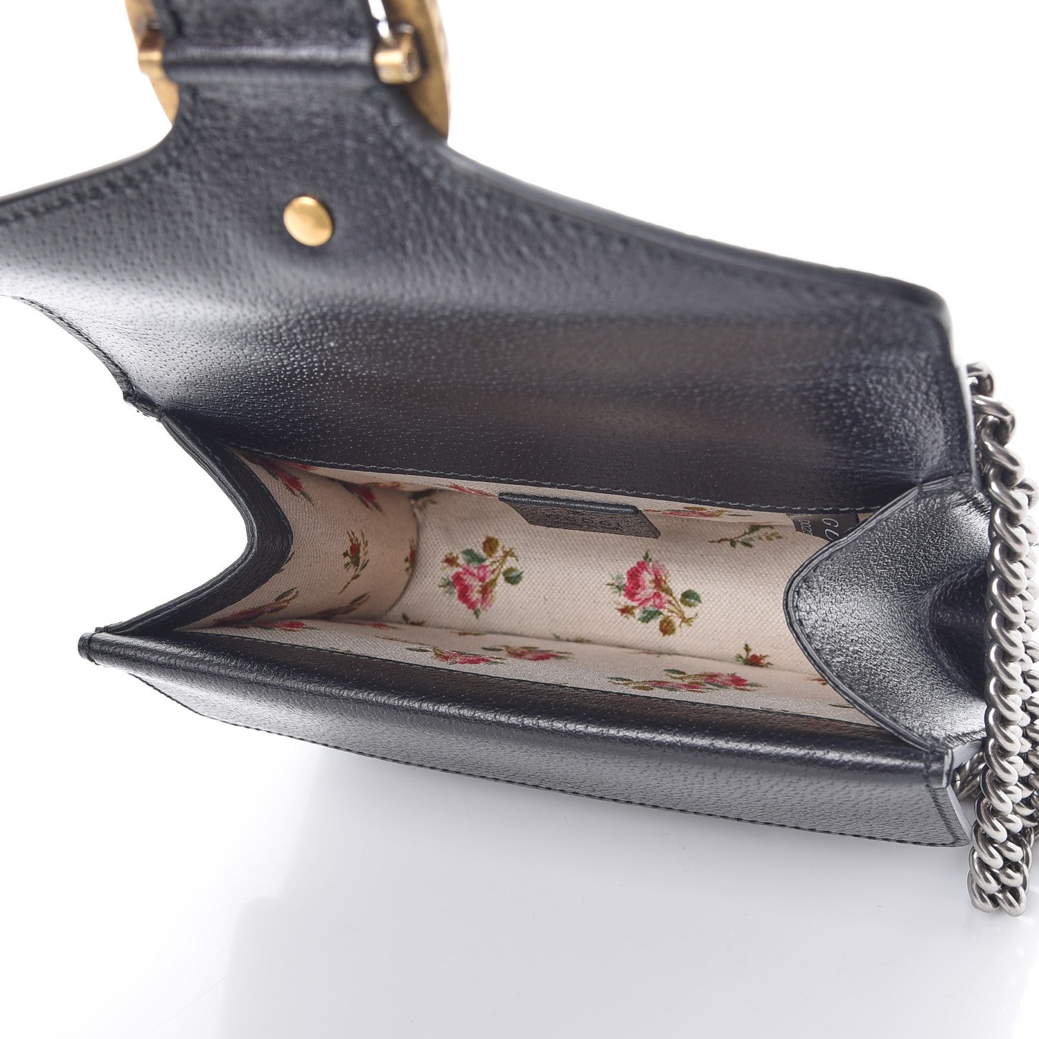 Gucci Calfskin Web Mini Dionysus Shoulder Bag Black 6 of 9