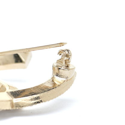 Chanel Baguette Crystal CC Brooch Gold 3 of 5