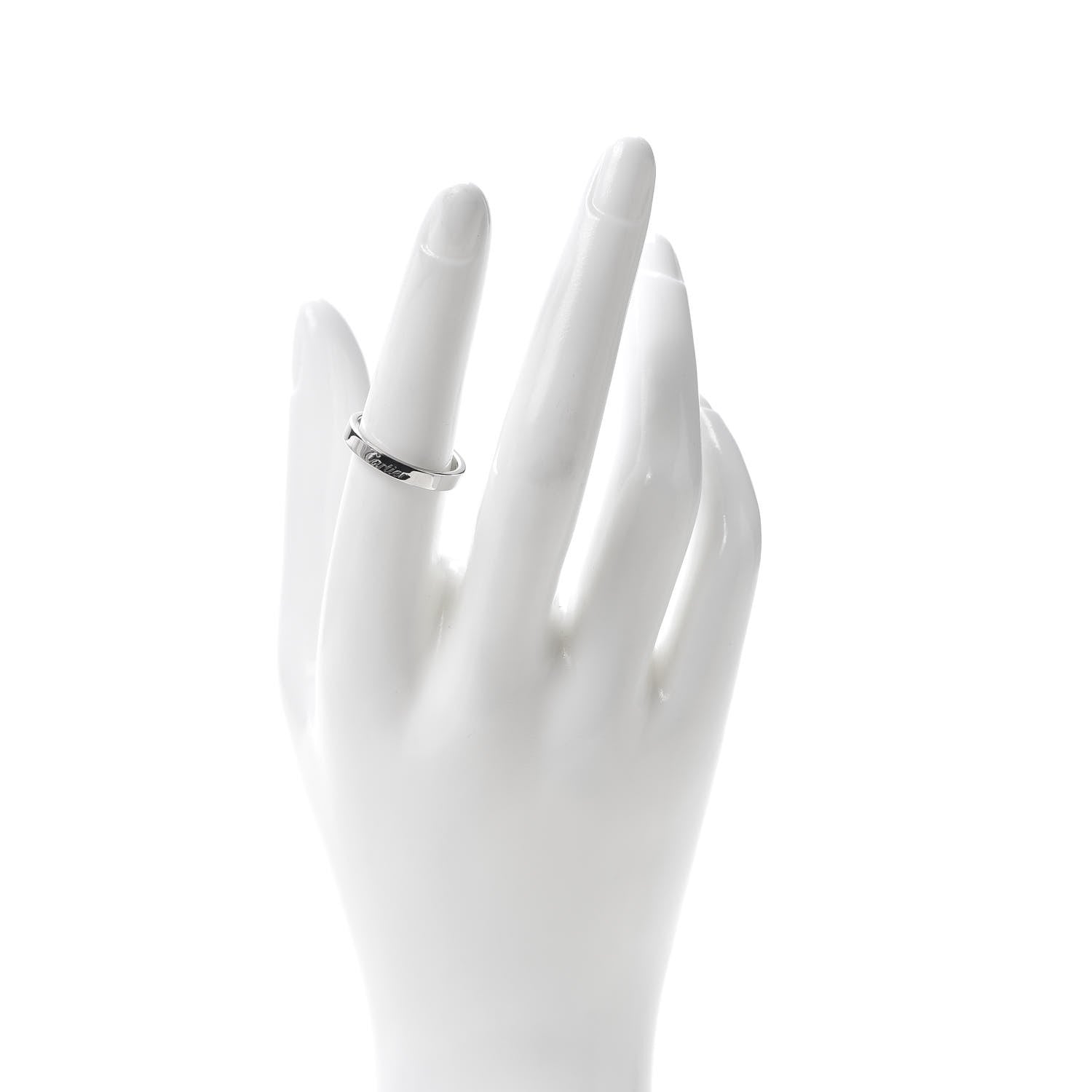 Cartier Platinum 3mm C De Wedding Band Ring 54 7 2 of 5