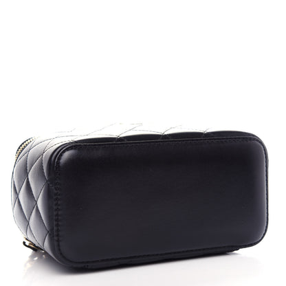 Chanel Lambskin Quilted Small Vanity Case With Chain Black 4 of 11