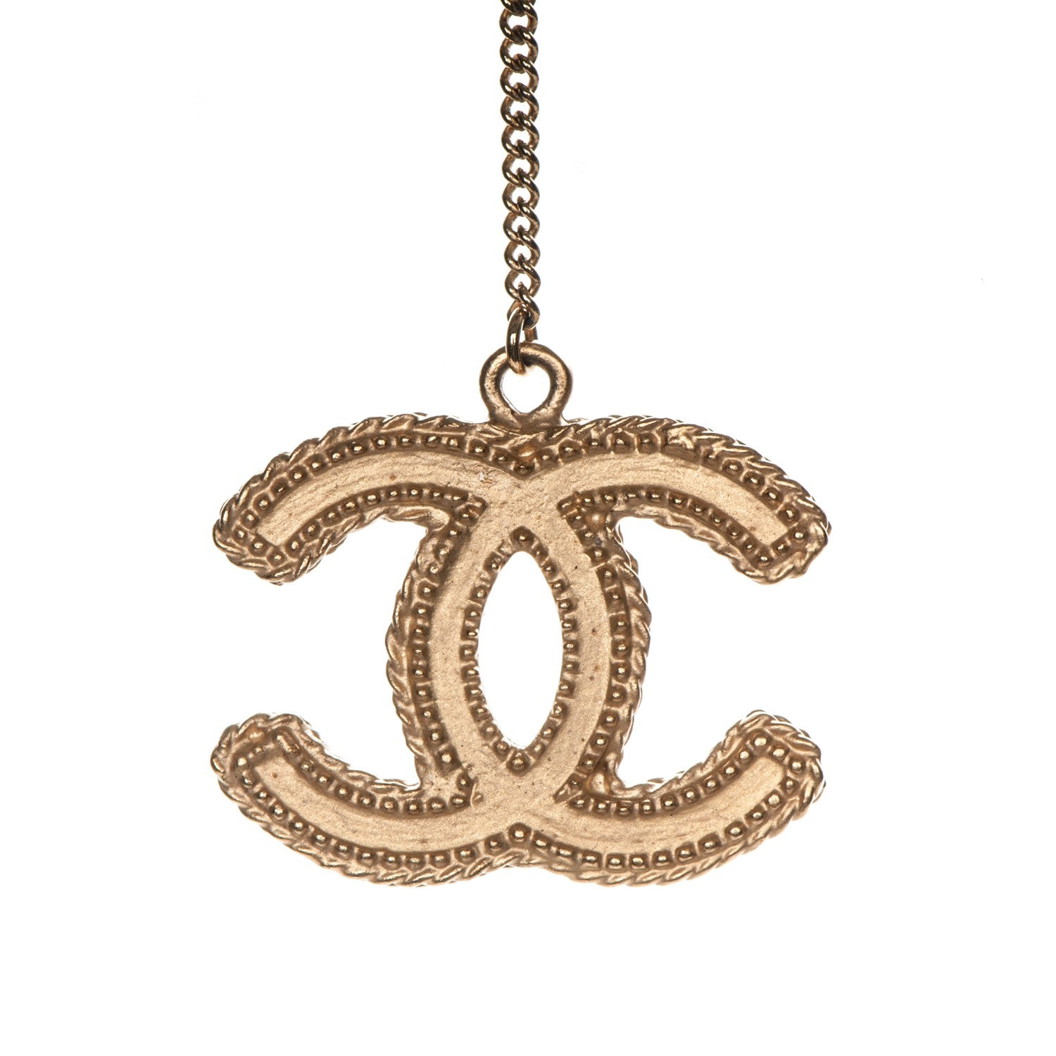 Chanel CC Drop Earrings Matte Gold 3 of 5