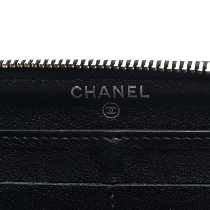 Chanel Patent Quilted Zip Around Wallet Black 6 of 7