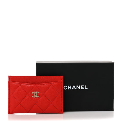 Chanel Caviar Quilted Card Holder Red 10 of 10