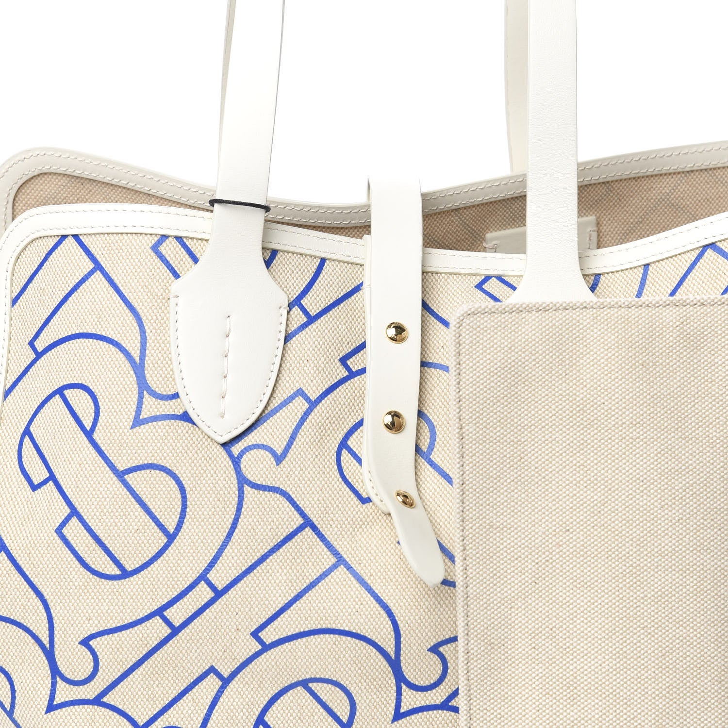 Burberry Cotton Canvas Monogram Medium Soft Belt Bag Natural Honey Blue 10 of 10