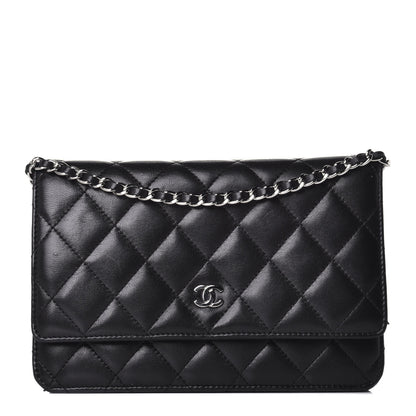 Chanel Lambskin Quilted Wallet On Chain WOC Black 1 of 8
