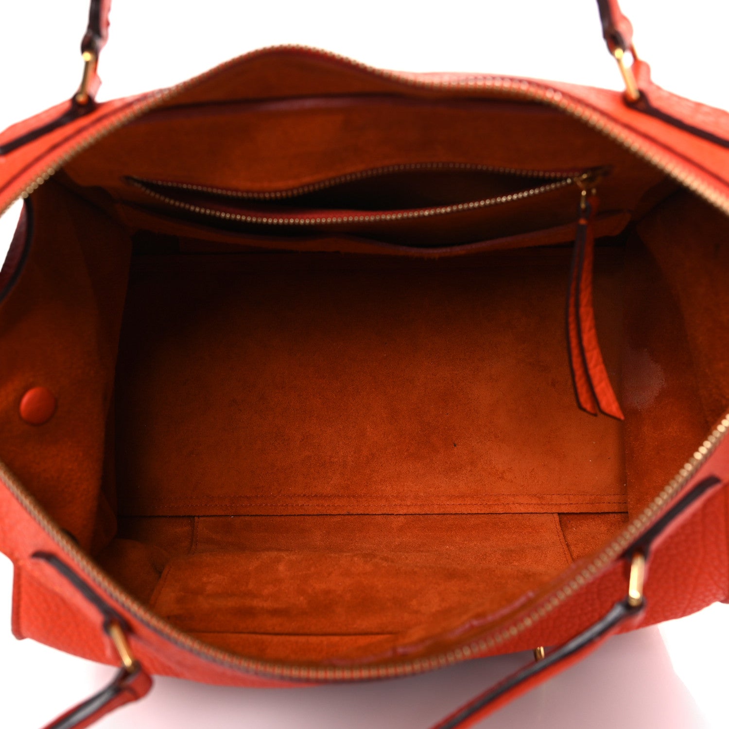 Celine Bullhide Calfskin Small Ring Handbag Burnt Orange 5 of 13