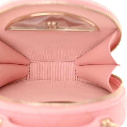 Chanel Caviar Quilted Round Handle With Care Vanity With Chain Pink 5 of 7