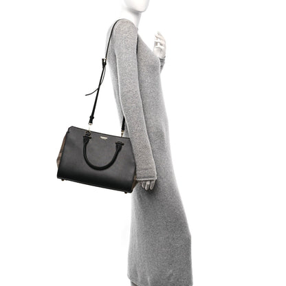 Burberry Calfskin Mega Check Small Banwell Tote Black 2 of 7