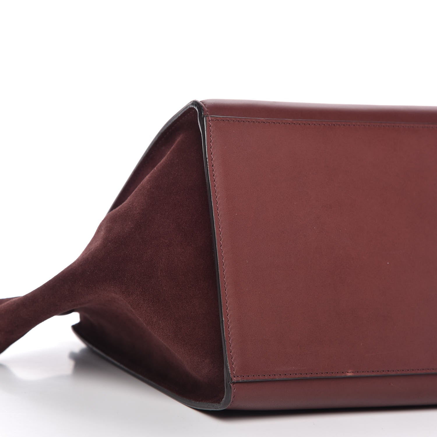 Celine Smooth Calfskin Suede Medium Trapeze Burgundy 6 of 9