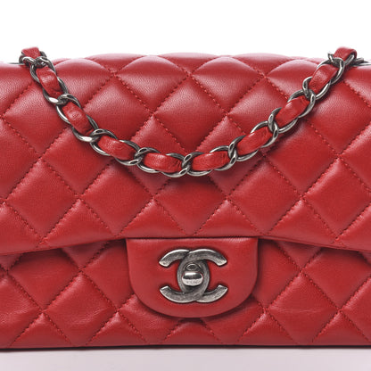 Chanel Lambskin Quilted Mini Rectangular Flap Red 8 of 11