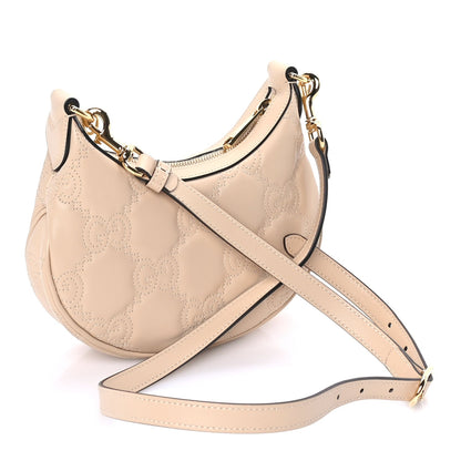 Gucci Calfskin GG Matelasse Mini Hobo Shoulder Bag  Beige 2 of 7