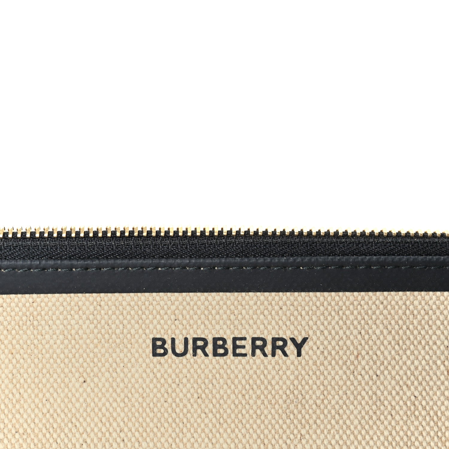 Burberry Cotton Soft Canvas Calfskin Medium Belt Tote Natural Black 5 of 8