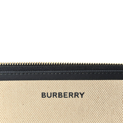 Burberry Cotton Soft Canvas Calfskin Medium Belt Tote Natural Black 5 of 8
