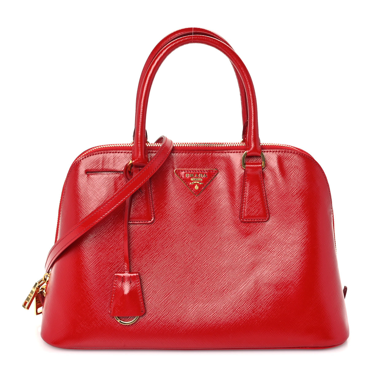 Saffiano Vernice Medium Promenade Tote  Rosso