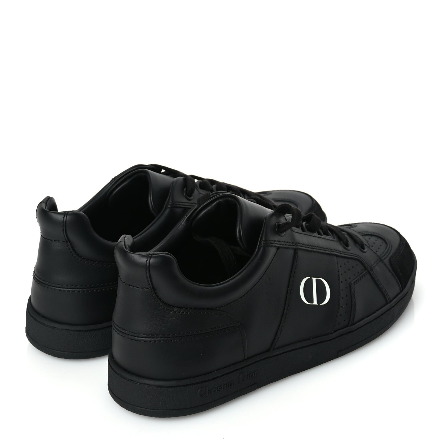 Christian Dior Calfskin Suede Logo Sneakers 36.5 Black 5 of 8