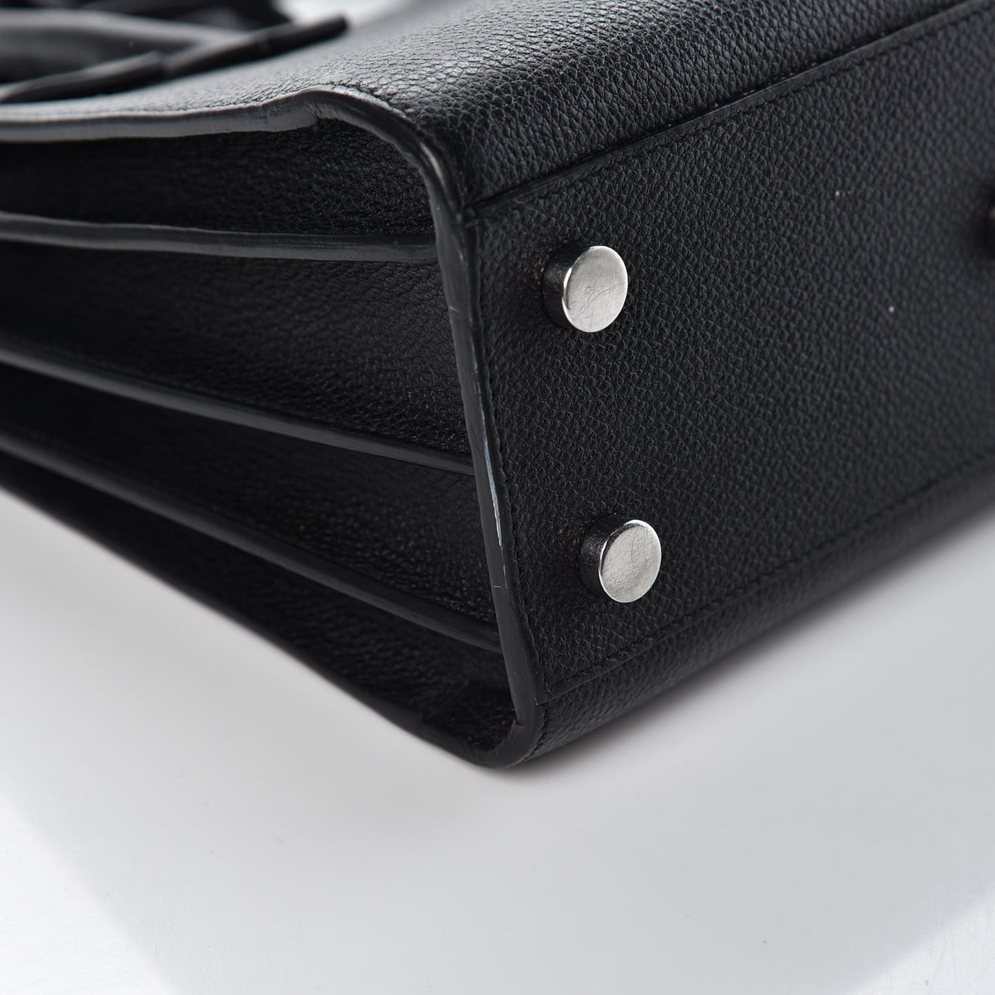 Grained Calfskin Nano Sac De Jour Black